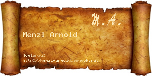Menzl Arnold névjegykártya